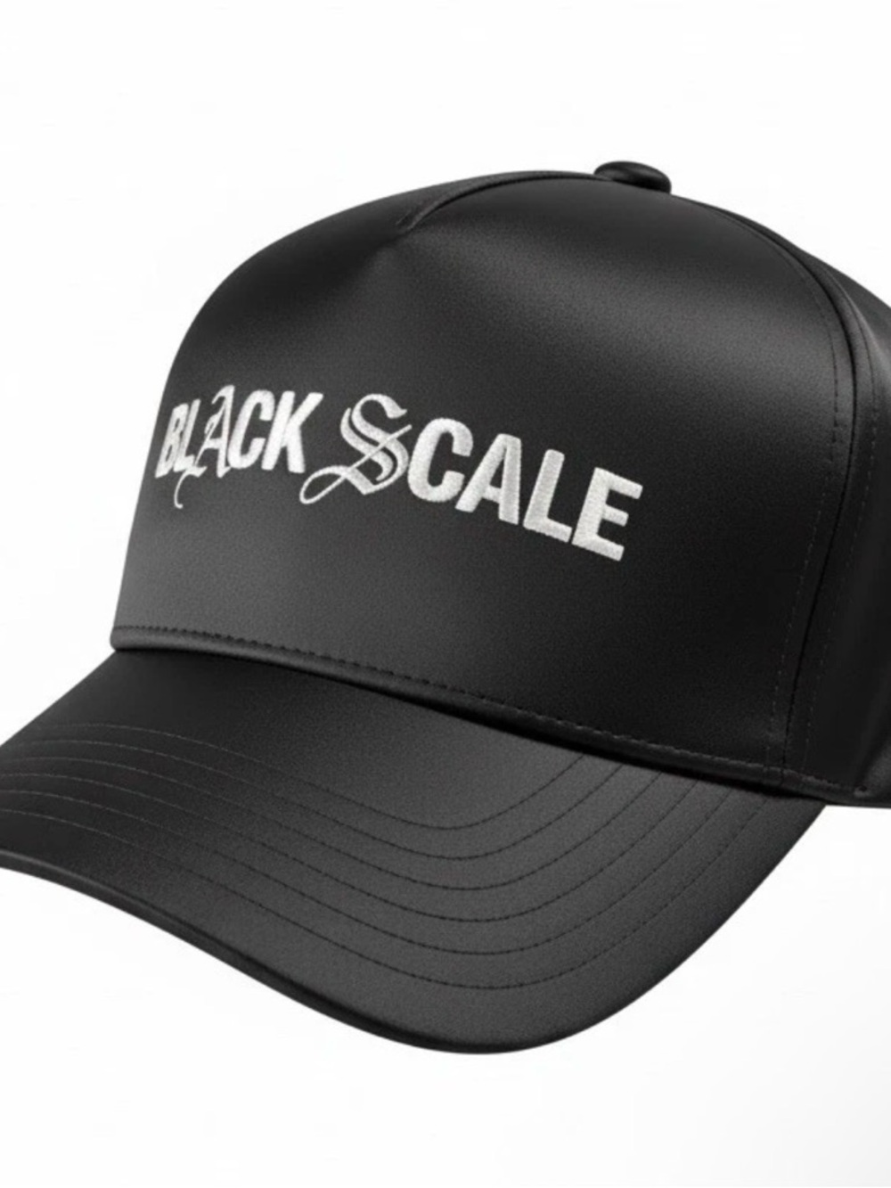 Black Scale BLVCK Embroidered Arabic Rose Writing SnapBack Hat Adjustable